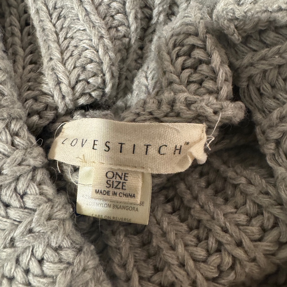Lovestitch grey knit Cowl Neck Sweater poncho. - Picture 5 of 5